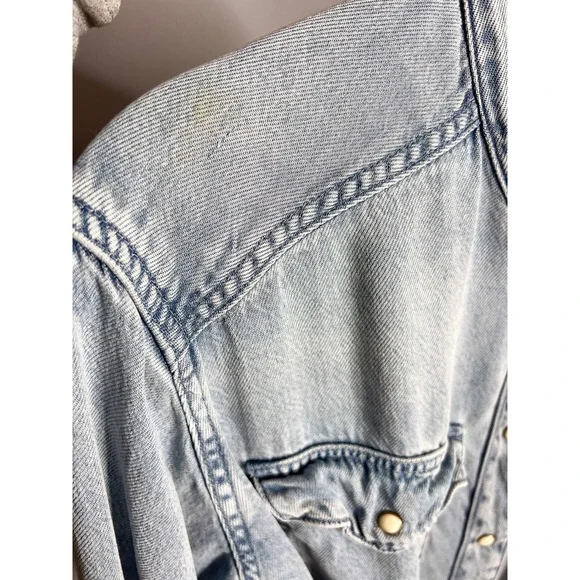 All Saints Loe Snap Front Denim Shirt Dress Size XS - Picture 8 of 9